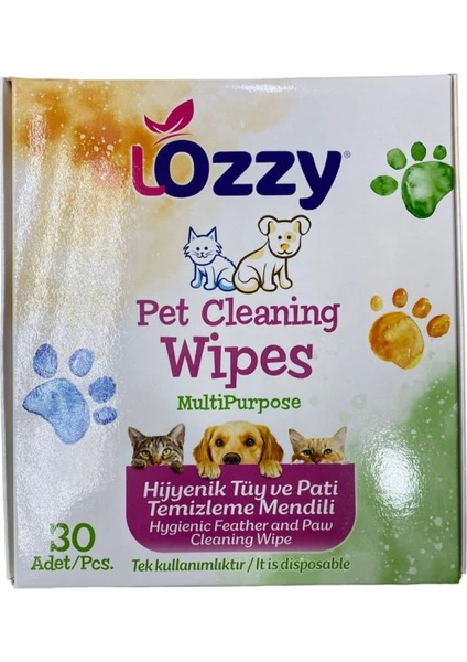 Pet Cleaning Wipes Hijyenik Tüy ve Pati Temizleme Mendili Tekli Paket 30'lu