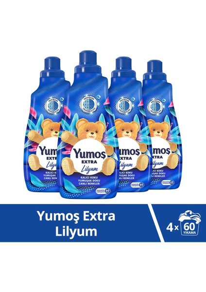 Extra Lilyum Konsantre Çamaşır Yumuşatıcı 4 x 1440 ml