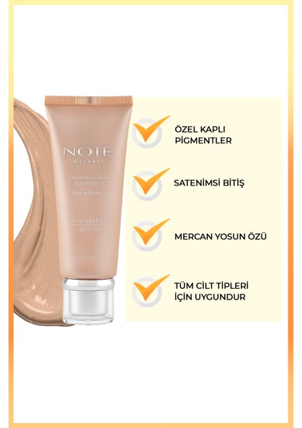 Mineral Saten Bitişli Spf 15 Kapatıcı Fondöten 402