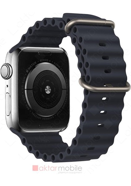 Apple Watch 6 5 4 Se 44 mm Uyumlu Silikon Kordon Ocean Kordon Silindirik Kayış