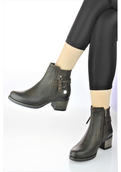 Kadın Hakiki Deri Alçak Topuk Klasik Tarz Kısa Bot M23-KB4140 fiyatları