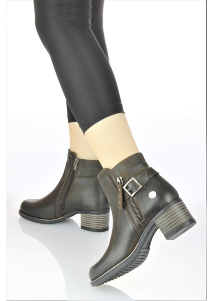 Kadın Hakiki Deri Alçak Topuk Klasik Tarz Kısa Bot M23-KB4140 indirimleri