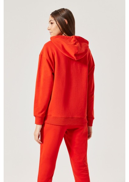 Kadın Kapüşonlu Sweatshirt F009-RD fırsatları