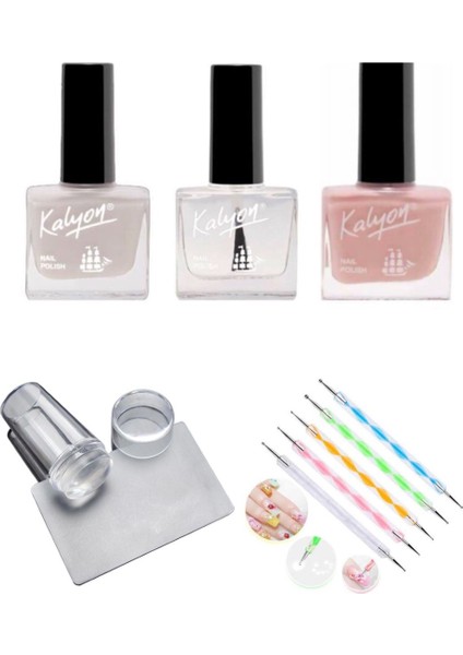 French Set + Stamper + Dot Kalemi 5'li