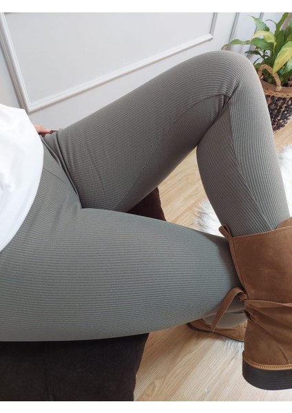 Içi Şardonlu Kışlık Fitilli Tayt modelleri