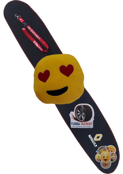 Renault 12 / Toros Nakışlı Siyah Göğüs & Torpido Halısı / Emoji Yastık / Oto Aksesuar