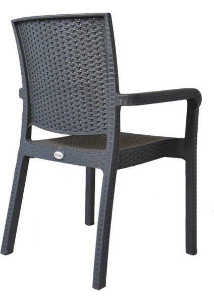 Troya Antrasit Rattan Desenli Koltuk 6'lı Set fırsatları