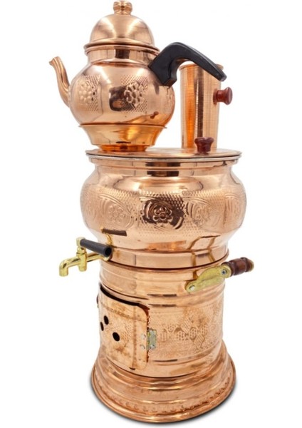 Bakır Odun/kömürlü Semaver 7 Lt