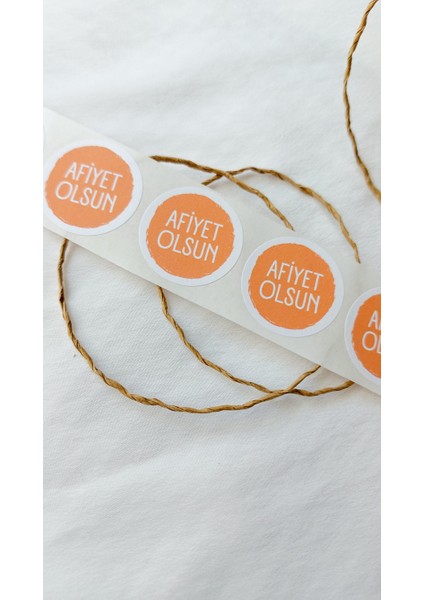 Yapışkanlı Etiket - Afiyet Olsun Etiketi 4 cm 50 Adet