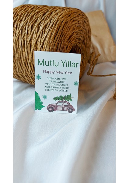 Mutlu Yıllar Not Kartı - Happy New Year 5 x 7 cm 20 Adet