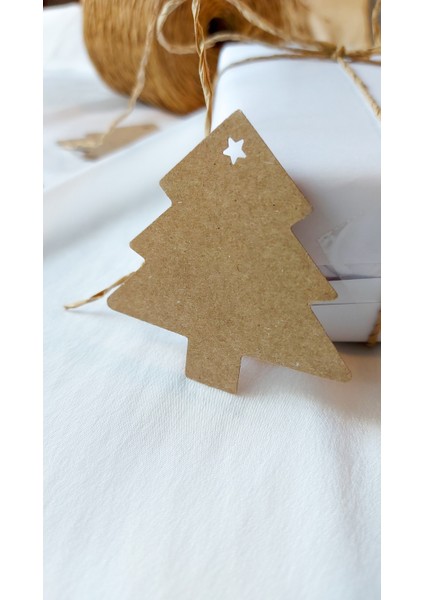 Kraft Çam Ağacı Etiketi 5 x 7 cm 20 Adet
