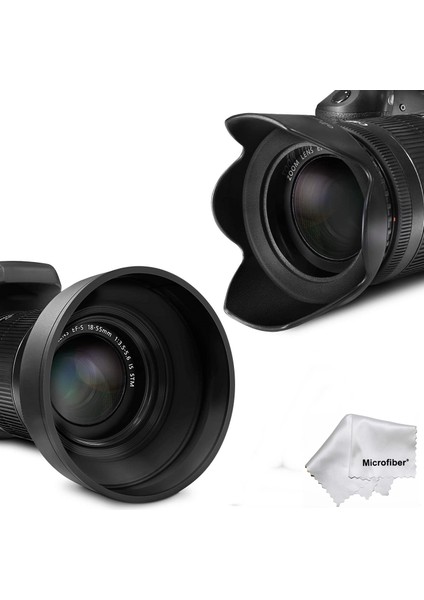 58MM 3 Kademeli Ayarlanabilir Kauçuk Parasoley + Yaprak Parasoley Hood