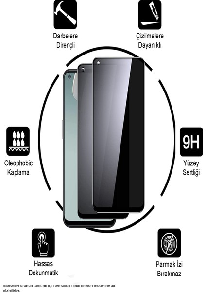 Samsung Galaxy M21 Tam Kaplayan Privacy Hayalet Temperli Ekran Koruycu Cam