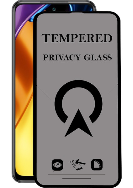 Xiaomi Poco M3 Pro Tam Kaplayan Privacy Hayalet Temperli Ekran Koruycu Cam