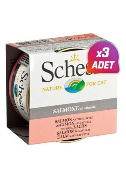 3 Adet - Schesir Somonlu Naturel Kedi Konservesi 85 gr
