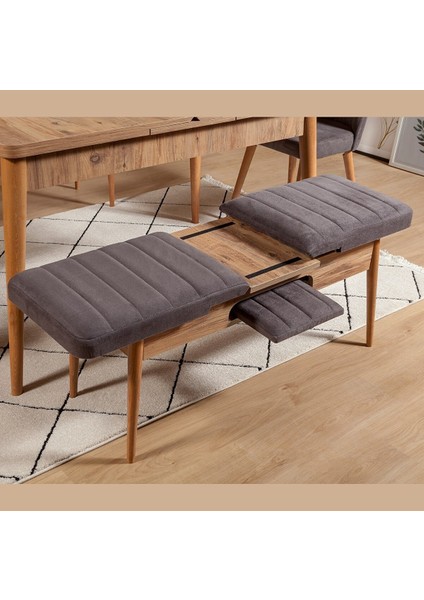 Paris Banklı Yemek Masası Takımı Atlantik Soho Antrasit fırsatları