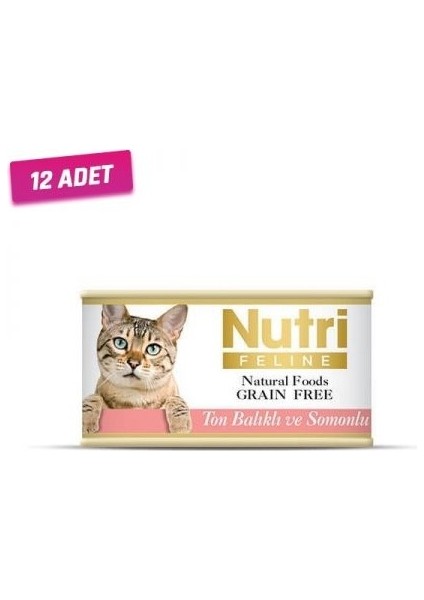 Ton Balıklı Somonlu Tahılsız Kedi Konservesi 85 gr - 12 Adet