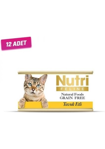 Tavuklu Tahılsız Kedi Konservesi 85 gr - 12 Adet