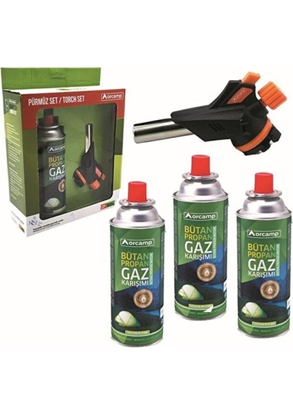 Çakmaklı Turbo Torch Pürmüz ve 4 Adet Kartuş