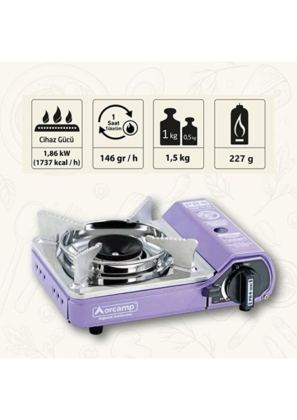 Tekli Mini Portatif Ocak Plastik Çantalı + 2 Adet 227 Gram Kartuş Gaz fiyatları