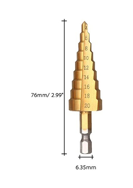 Metal Alüminyum Ahşap Plastik Kademeli Matkap Ucu 4-20 mm