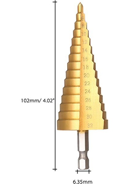 Metal Alüminyum Ahşap Plastik Kademeli Matkap Ucu 4-32 mm