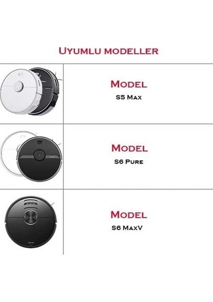 Roborock Vacuum Cleaner S5 Max Uyumlu 6 Parça Robot Süpürge Aksesuar Seti (Beyaz) fiyatları