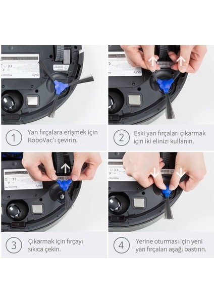 Anker Eufy Robovac 25C Yan Fırça Seti 4 Adet