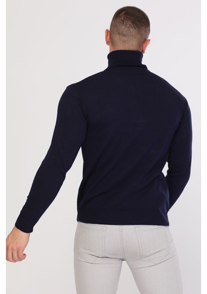 Lacivert Erkek Boğazlı Triko Kazak P-00000537 fırsatları