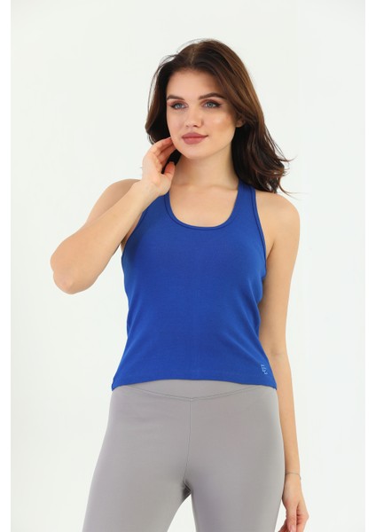 Saks Mavisi Askılı Slim Fit Ribana Kadın Atlet fiyatları