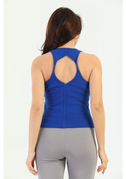 Saks Mavisi Askılı Slim Fit Ribana Kadın Atlet fırsatları