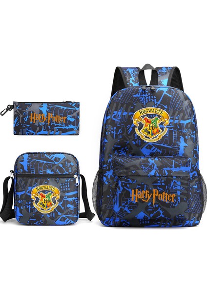 3 Parça Harry Potter Desenli Bölmeli Okul Sırt Çantası (Yurt Dışından)