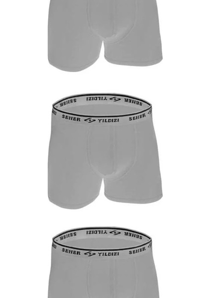 Likralı Erkek Boxer 0060 3 Lü | Gri
