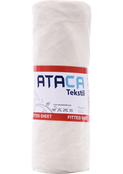 Ataca Tekstil Penye 180x200 Cm Pamuklu Lastikli Çarşaf Krem