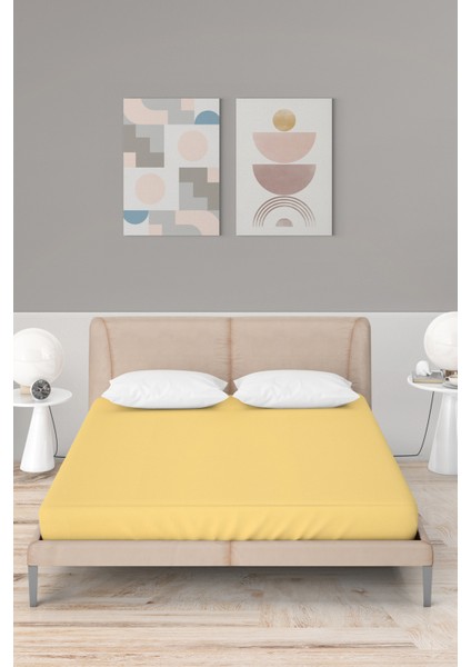 Ataca Tekstil Penye 180x200 Cm Pamuklu Lastikli Çarşaf Sarı