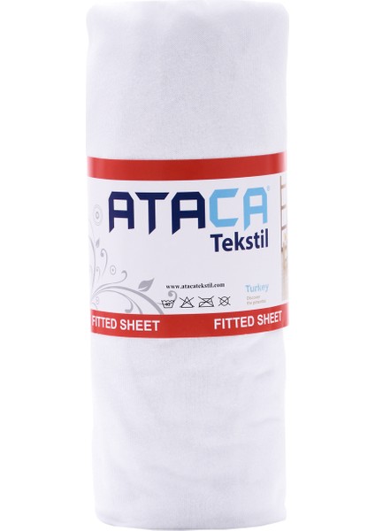 Ataca Tekstil Penye 100x200 Cm Pamuklu Lastikli Çarşaf Beyaz