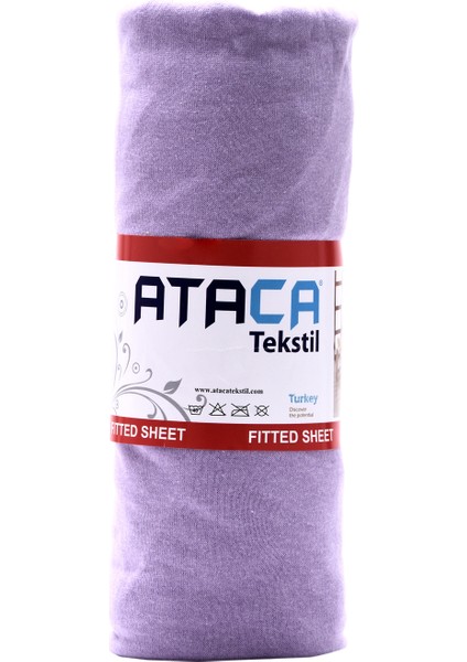 Ataca Tekstil Penye 100x200 Cm Pamuklu Lastikli Çarşaf Mor