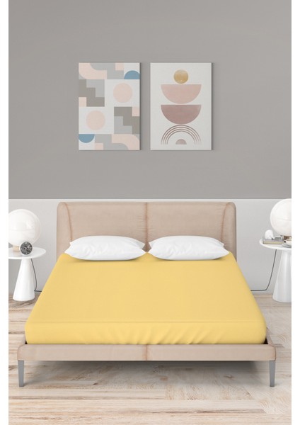 Ataca Tekstil Penye 100x200 Cm Pamuklu Lastikli Çarşaf Sarı