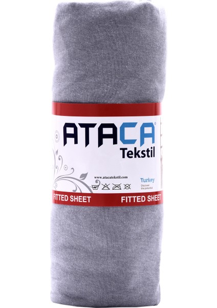 Ataca Tekstil Penye 160x200 Cm Pamuklu Lastikli Çarşaf Antrasit