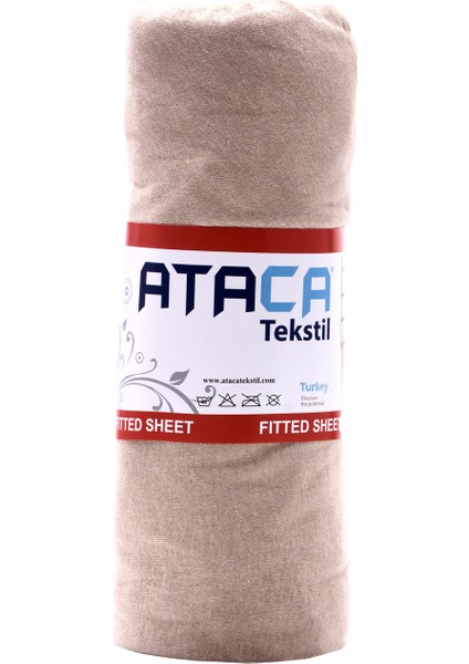 Ataca Tekstil Penye 160x200 Cm Pamuklu Lastikli Çarşaf Kahve