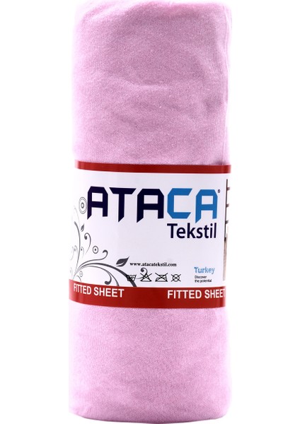 Ataca Tekstil Penye 160x200 Cm Pamuklu Lastikli Çarşaf Pembe