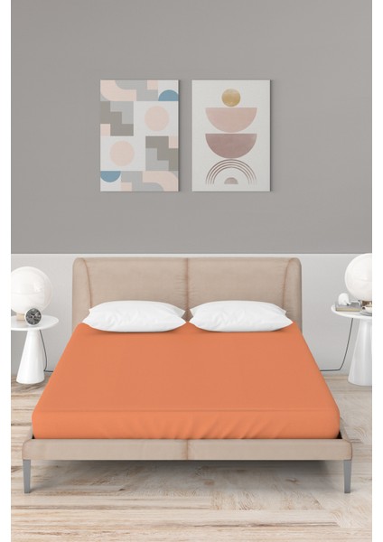 Ataca Tekstil Penye 160x200 Cm Pamuklu Lastikli Çarşaf Turuncu