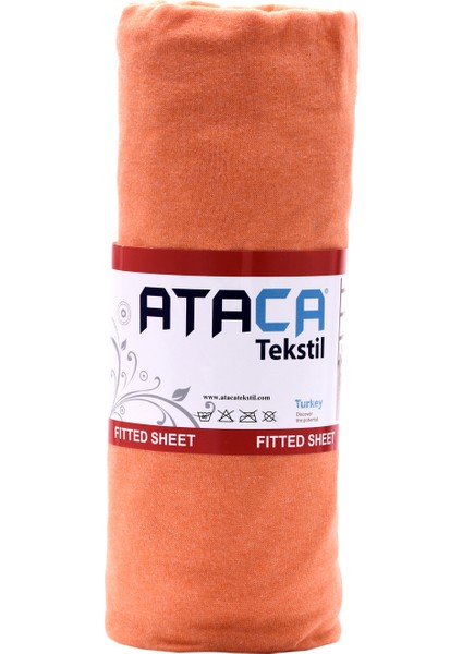 Ataca Tekstil Penye 160x200 Cm Pamuklu Lastikli Çarşaf Turuncu