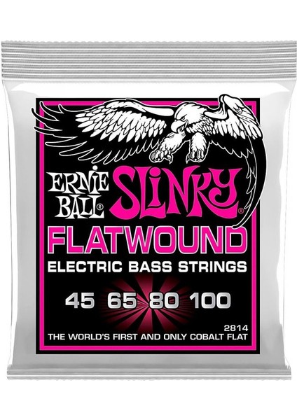 Ernie Ball P02814 Flatwound Super Slinky 45-100 Bas Gitar Tel Seti