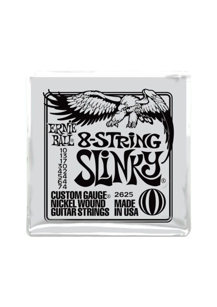 Ernie Ball P02625 Slinky Electric Nickel Wound 8 Telli 0.10 - 0.74 Elektro Gitar Teli