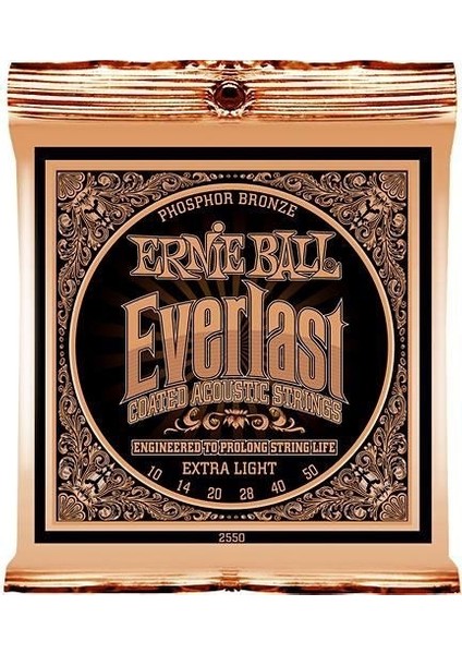Ernie Ball P02550 Everlast Akustik Gitar Teli (Extra Light)