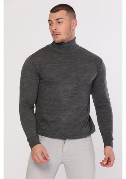 Antrasit Erkek Boğazlı Triko Kazak P-00000537 fiyatları