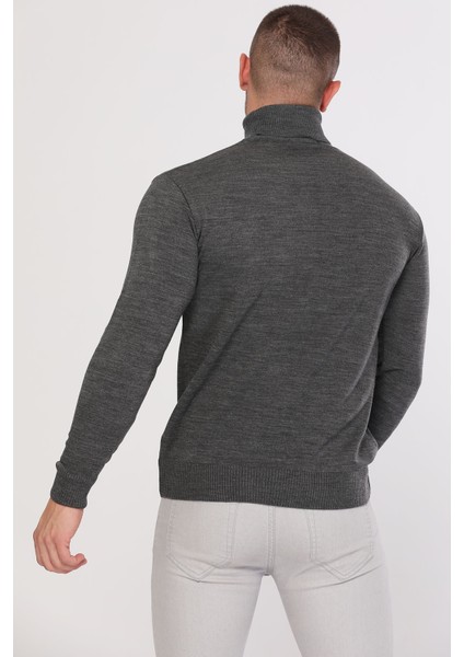 Antrasit Erkek Boğazlı Triko Kazak P-00000537 fırsatları