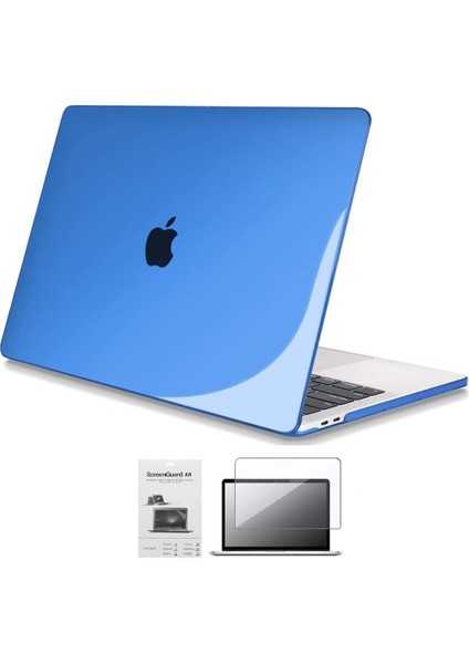 Apple 13" Macbook Pro M2 A2686 Kristal Lacivert Kılıf Koruyucu + Ekran Filmi