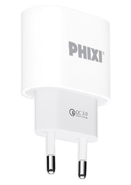 QCH271T Force Akım Korumalı 15W / 3A Qualcomm 3.0 Type-C USB Kablolu Şarj Cihazı